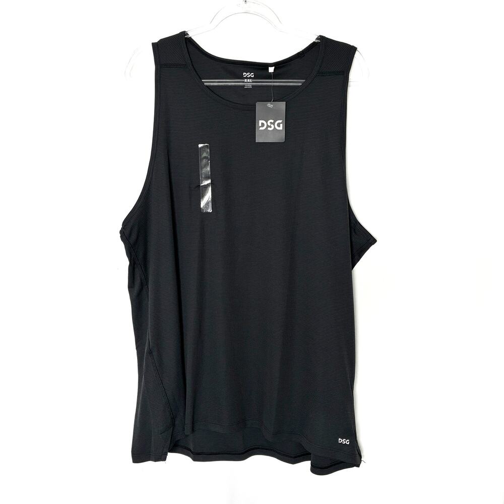 DSG Black Stripe Run Tank Athletic Lightweight Polyester NWT Mens Various Sizes